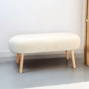 לויזון מרקט,ספסל בוקלה שמנת רגלי עץ טבעי,41