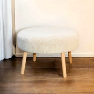 לויזון מרקט,הדום עגול בוקלה שמנת רגלי עץ טבעי,41