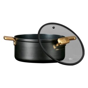 לויזון מרקט,סוטז' 32 ס"מ ENIGMA NONSTICK שחור ידיות זהב פוד אפיל Food appeal,26