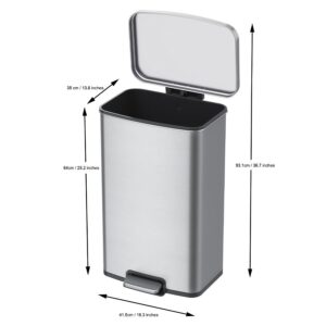 לויזון מרקט,פח אשפה מרובע 50 ליטר TITUS נירוסטה מוברשת עם פח פנימי מבית EKO,90 לויזון מרקט,פח אשפה מרובע 50 ליטר TITUS נירוסטה מוברשת עם פח פנימי מבית EKO,90