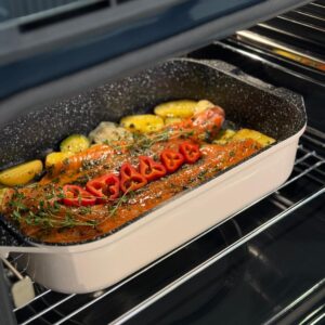 לויזון מרקט,רוסטר עם מכסה ארומטי 34.5X24.5X8 ס"מ 6 ליטר BLACK MARBLE מוקה פוד אפיל FOOD APPEAL,91