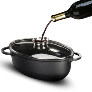 לויזון מרקט,רוסטר אובלי עם מכסה ארומטי 7.4 ליטר BLACK MARBLE,26