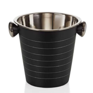 לויזון מרקט,שמפניירה שחורה פסי ניקל 22 ס"מ עם ידיות WAS GERMANY,406