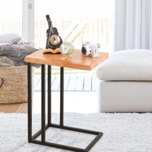 לויזון מרקט,שולחן צד נשכן מלבני עץ טבעי,41