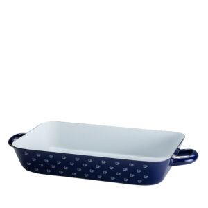 לויזון מרקט,תבנית צלייה ואפייה 33X20 ס"מ אמייל כחול נקודות RIESS,379