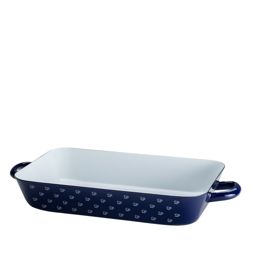 לויזון מרקט,תבנית צלייה ואפייה 33X20 ס"מ אמייל כחול נקודות RIESS, לויזון מרקט,תבנית צלייה ואפייה 33X20 ס"מ אמייל כחול נקודות RIESS,