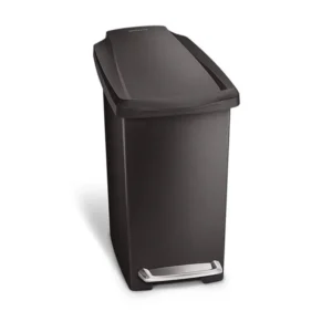 לויזון מרקט,פח פלסטיק דוושה צר, שחור 10 ליטר סימפלהיומן simplehuman,61