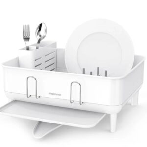 לויזון מרקט,מתקן לייבוש כלים קומפקט נירוסטה לבנה simplehuman,88