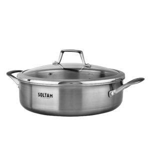 לויזון מרקט,סוטז' נירוסטה 30 ס"מ 6 ליטר עם ציפוי סדרת TRIO 3 ply סולתם SOLTAM,